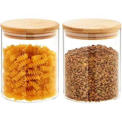 Van het de Dekselsglas van de keukenkruik het Deksel van het de Containerbamboe met Straw Silicon Leafproof
