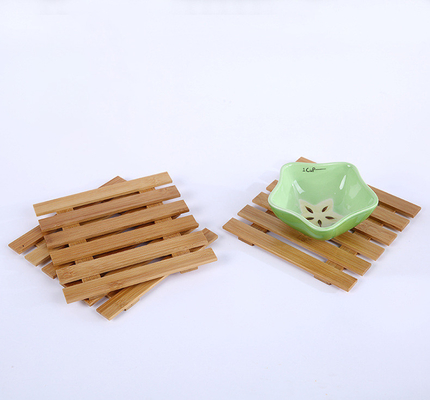 Kleine poreuze lege bamboe onderzetters voor vetplant pot lade 3,2 inch