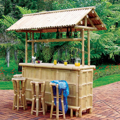 Tiki Bar Patio Outdoor Bar, Bamboe Set, Islander Tiki Bar