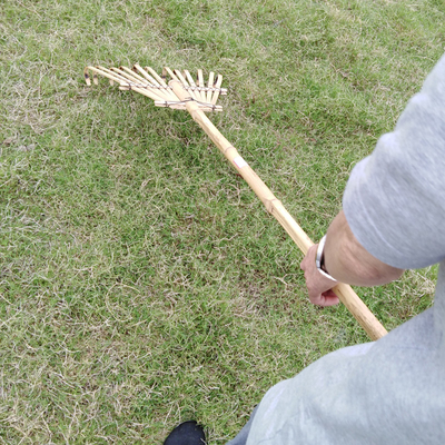 11 tand 145cm Eg van de Tuinharken van de Bamboehark de Met de hand gemaakte Niet geroeste