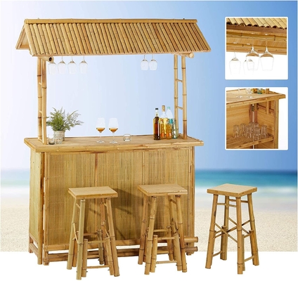 Tiki Bar Patio Outdoor Bar, Bamboe Set, Islander Tiki Bar